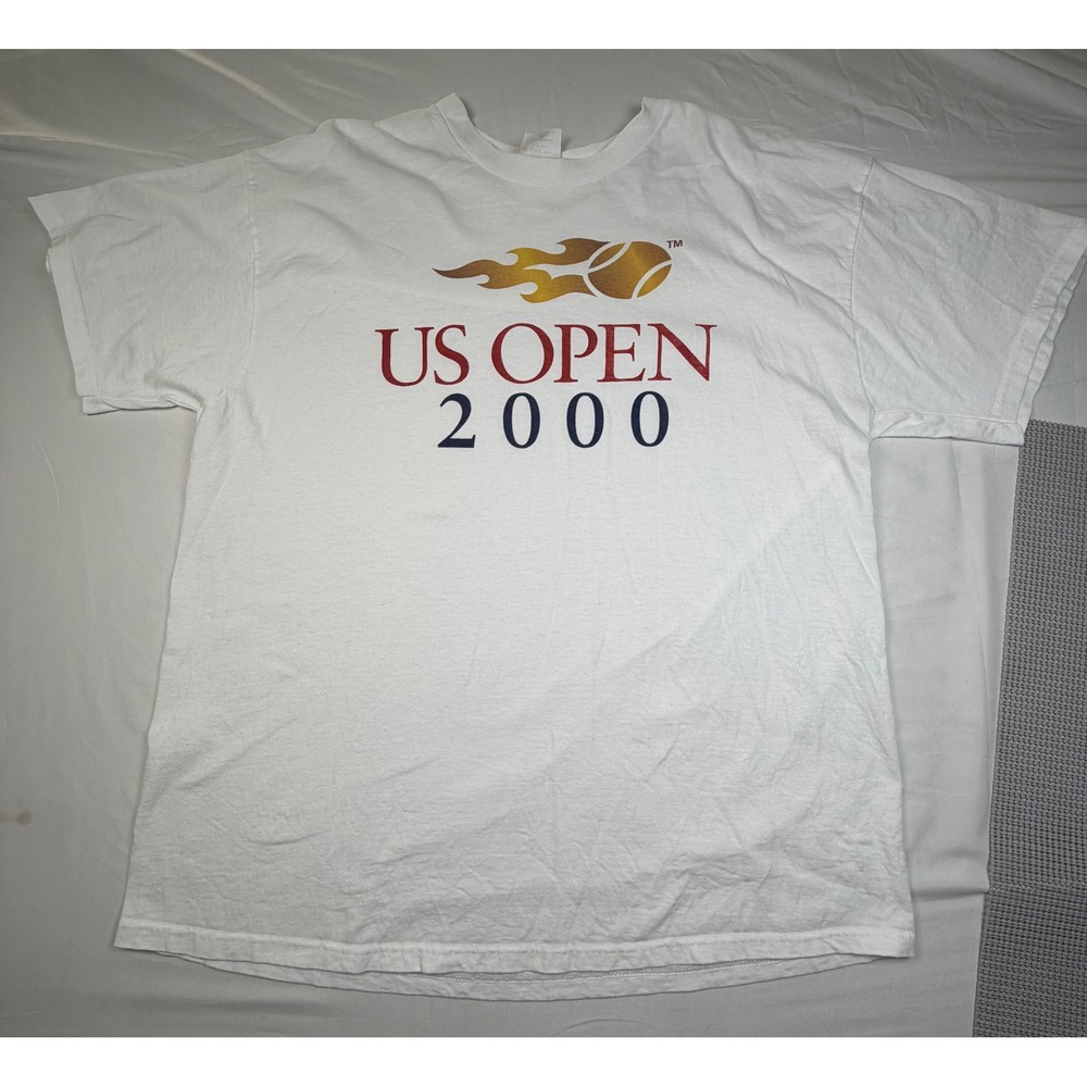 Vintage US Open 2000 Tennis T-Shirt Mens XL White USTA Official Licensed Tee